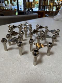  Nagel Stoffi Set of 10 Nagel Stoff Modular Chrome Candle Holders - 4584990
