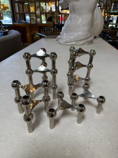  Nagel Stoffi Set of 10 Nagel Stoff Modular Chrome Candle Holders - 4584992