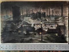  Nan Youngman Industrial Steel Plant at Night Port Talbot Mid Century like L S Lowry - 3529123