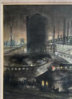  Nan Youngman Industrial Steel Plant at Night Port Talbot Mid Century like L S Lowry - 3529136