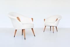  Nana Ditzel Scandinavian Nanna Ditzel style lounge chairs elm and wool Denmark 1960 - 3790194