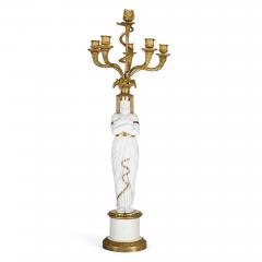  Nast Porcelain Manufactory French Empire period Egyptian style porcelain candelabra - 2282805