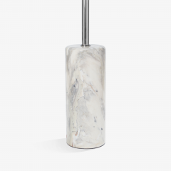  Nessen Studios Arabescato Marble Nickel Table Lamp by Walter von Nessen for Nessen Lamps - 2160446