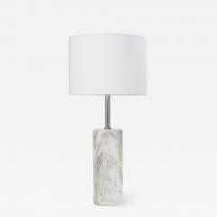  Nessen Studios Arabescato Marble Nickel Table Lamp by Walter von Nessen for Nessen Lamps - 2162473