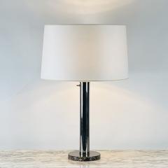  Nessen Studios Large Bauhaus or Art Deco Style Chrome and Marble Table or Desk Lamp - 3729209