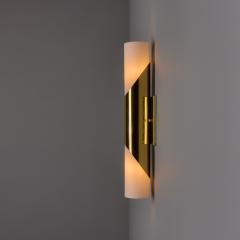  Neuhaus Leuchten Pair of 1960s Neuhaus Leuchten Glass and Brass Sconces By Rolf Krueger - 4590917