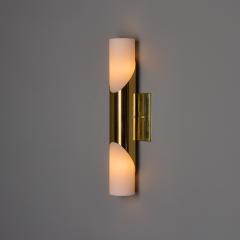  Neuhaus Leuchten Pair of 1960s Neuhaus Leuchten Glass and Brass Sconces By Rolf Krueger - 4590921