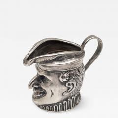  New Orleans Silversmiths 1938 New Orleans Silversmiths Human Long Nosed Sterling Silver Creamer Toby Jug - 3272836