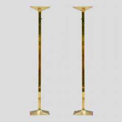  New Society Pair of Vintage brass metal uplighter floor lamps by New Society - 3780941