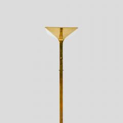  New Society Pair of Vintage brass metal uplighter floor lamps by New Society - 3780949