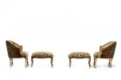  Niccolini Hollywood Regency Napoleon III Style Gilt Rope Tassel Chairs in Leopard Velvet - 3964570