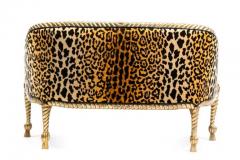  Niccolini Hollywood Regency Napoleon III Style Gilt Rope Tassel Settee in Leopard Velvet - 3964593