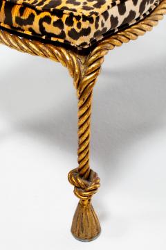  Niccolini Pair of Early 1940s Italian Gilt Rope and Tassel Iron Side Chairs by Niccolini - 4480664