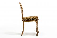  Niccolini Pair of Early 1940s Italian Gilt Rope and Tassel Iron Side Chairs by Niccolini - 4480667