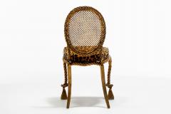  Niccolini Pair of Early 1940s Italian Gilt Rope and Tassel Iron Side Chairs by Niccolini - 4480668