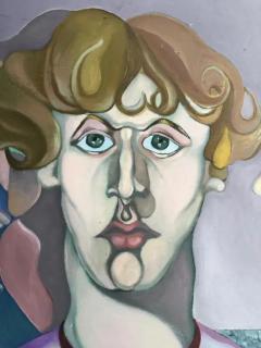  Nicholas Orsini Vintage Nicholas Orsini Abstract Portrait Painting of a Man - 3638652