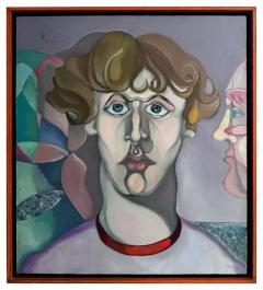  Nicholas Orsini Vintage Nicholas Orsini Abstract Portrait Painting of a Man - 3638659