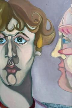  Nicholas Orsini Vintage Nicholas Orsini Abstract Portrait Painting of a Man - 3638663