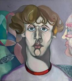  Nicholas Orsini Vintage Nicholas Orsini Abstract Portrait Painting of a Man - 3639649