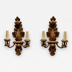  Niermann Weeks 18th C Style Niermann Weeks Giltwood Acanthus Leaf 2 Lite Sconce a Pair - 2310432