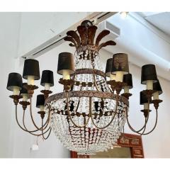  Niermann Weeks Huge Niermann Weeks Wrought Iron Crystal Chandelier - 3207963