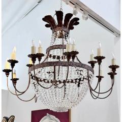  Niermann Weeks Huge Niermann Weeks Wrought Iron Crystal Chandelier - 3207968