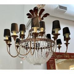  Niermann Weeks Huge Niermann Weeks Wrought Iron Crystal Chandelier - 3207973