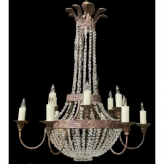  Niermann Weeks Niermann Weeks Crystal Wrought Iron 12 Light Chandelier - 4059489