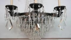  Niermann Weeks Niermann Weeks Empire Style Large Crystals and Metal Wall Sconce or Lantern - 2867145