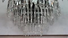  Niermann Weeks Niermann Weeks Empire Style Large Crystals and Metal Wall Sconce or Lantern - 2867193