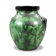  Nittsjo Pair of Art Deco Urns with Malachite Glaze by Erik Mornils for Nittsjo - 2819904