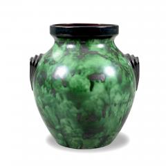  Nittsjo Pair of Art Deco Urns with Malachite Glaze by Erik Mornils for Nittsjo - 2819905