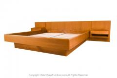  Nordisk Andels Eksport Danish Modern Teak King Platform Bed with Floating Nightstands - 2954350