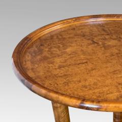  Nordiska Kompaniet Art Deco Side Table in Flame Birch Attrib A E Hjorth - 2589332