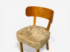  Nordiska Kompaniet Axel Einar Hjorth Rare Birka Chairs Birch Honey Sheepskin Sweden 1930s - 4563618
