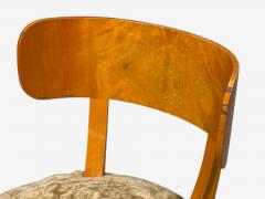  Nordiska Kompaniet Axel Einar Hjorth Rare Birka Chairs Birch Honey Sheepskin Sweden 1930s - 4563619