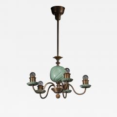  Nordiska Kompaniet Nordiska Kompaniet brass and ceramic chandelier - 4101244