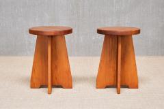  Nordiska Kompaniet Pair of Nordiska Kompaniet Stools Side Tables in Solid Pine Sweden 1940s - 4239102