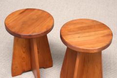  Nordiska Kompaniet Pair of Nordiska Kompaniet Stools Side Tables in Solid Pine Sweden 1940s - 4239109