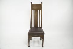  Norman Stacey Norman Stacey attributed An Arts and Crafts high with shaped back oak chair - 4192226