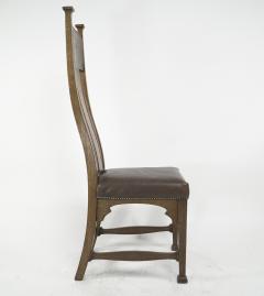  Norman Stacey Norman Stacey attributed An Arts and Crafts high with shaped back oak chair - 4192227