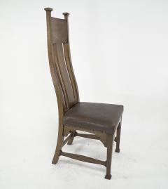  Norman Stacey Norman Stacey attributed An Arts and Crafts high with shaped back oak chair - 4192228
