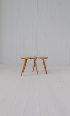  Norsk Husflid Midcentury Modern Pair Sculptural Stools in Pine by Norsk Husflid 1960s Norway - 3547278