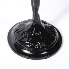  Nuart Creations Art Deco Cobalt Blue Glass Black Enamel Nude Sculpture Table Lamp signed Nuart - 4465507