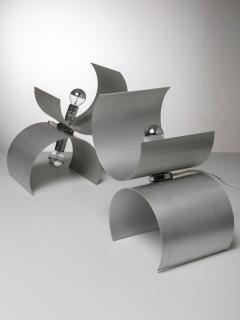  Nucleo Rare Pair of Aluminum Table Lamps by Nucleo Sormani - 4726941
