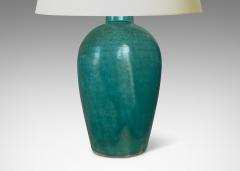  Nylund Krebs Art Deco Functionalist Table Lamp in Turquoise Glaze by Nylund Krebs - 3711267