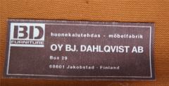  OY BJ Dahlqvist Leather Lounge Chair Ottoman Set Mid Century Modern OY BJ Dahlqvist AB Finland - 2423682