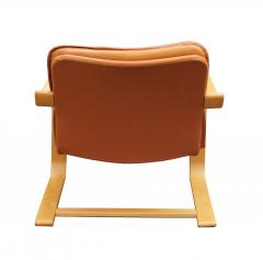  OY BJ Dahlqvist Leather Lounge Chair Ottoman Set Mid Century Modern OY BJ Dahlqvist AB Finland - 2423683