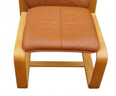  OY BJ Dahlqvist Leather Lounge Chair Ottoman Set Mid Century Modern OY BJ Dahlqvist AB Finland - 2423686