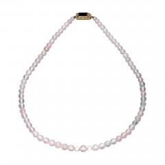  Oakes Studio American Arts Crafts Period Rose Quartz Necklace with Onyx Pearls - 4483435